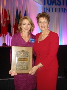 Rochelle Rice with Pat Johnson, International President of Toastmasters International